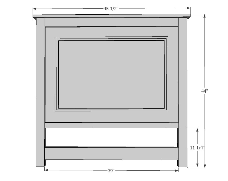 Fillman Platform Headboard dimension diagram 1