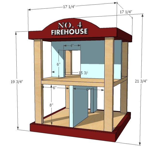 Firehouse Playset dimension diagram 1