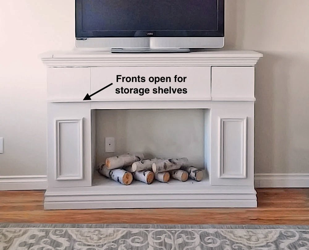 Fireplace TV Stand with Hidden Storage