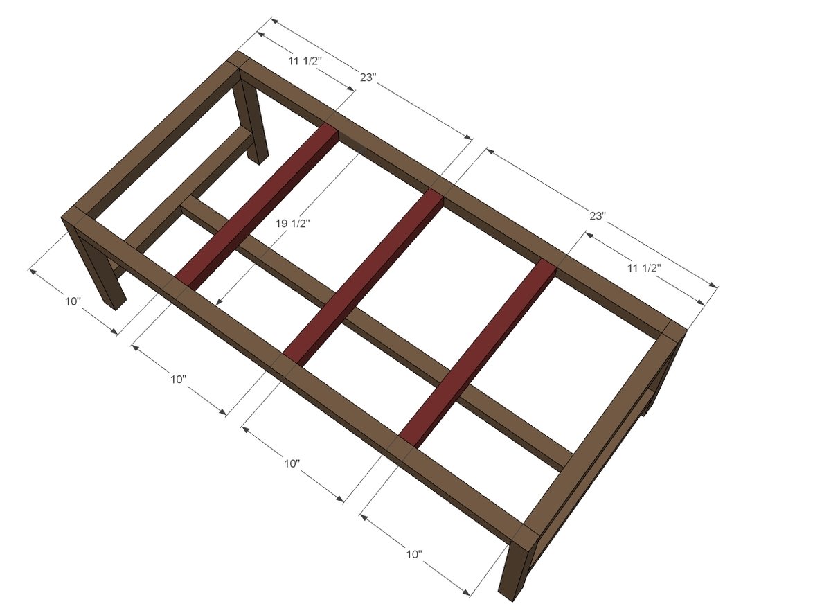 Flag Inspired Outdoor Wood Coffee Table — step 3
