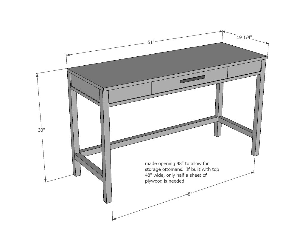 Flip Up Desks that Convert to Table for our Tiny House dimension diagram 1