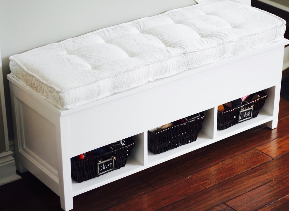 Flip Top Storage Bench with Cubbies