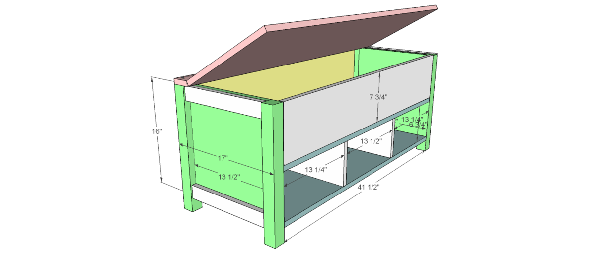 Flip Top Storage Bench with Cubbies — step 9