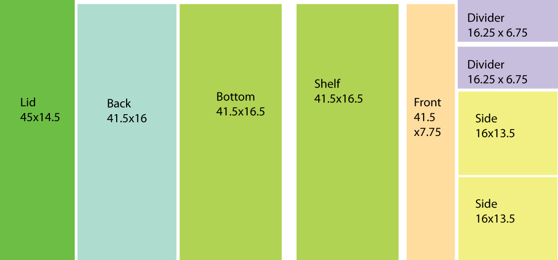 Flip Top Storage Bench with Cubbies — step 1