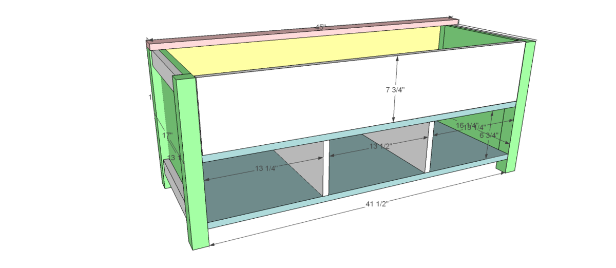 Flip Top Storage Bench with Cubbies — step 8