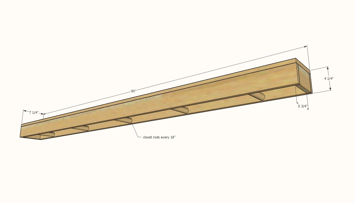 Floating Shelf Hidden Closet dimension diagram 1