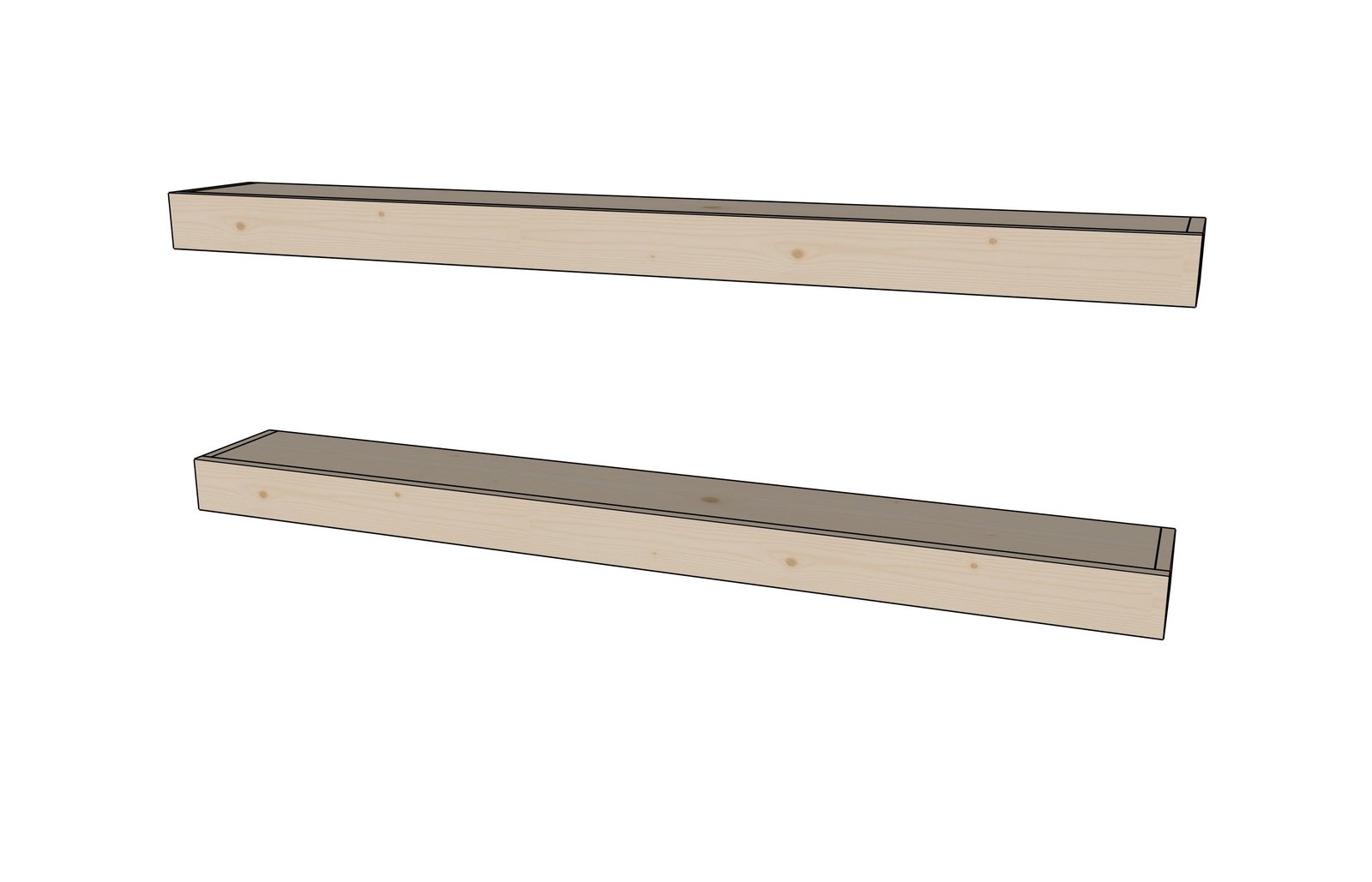 Floating Shelves dimension diagram 1