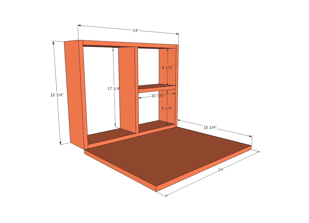 Fold Down Serving Station dimension diagram 1