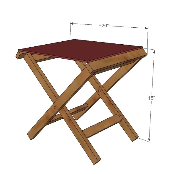 Folding Camp Stools dimension diagram 1