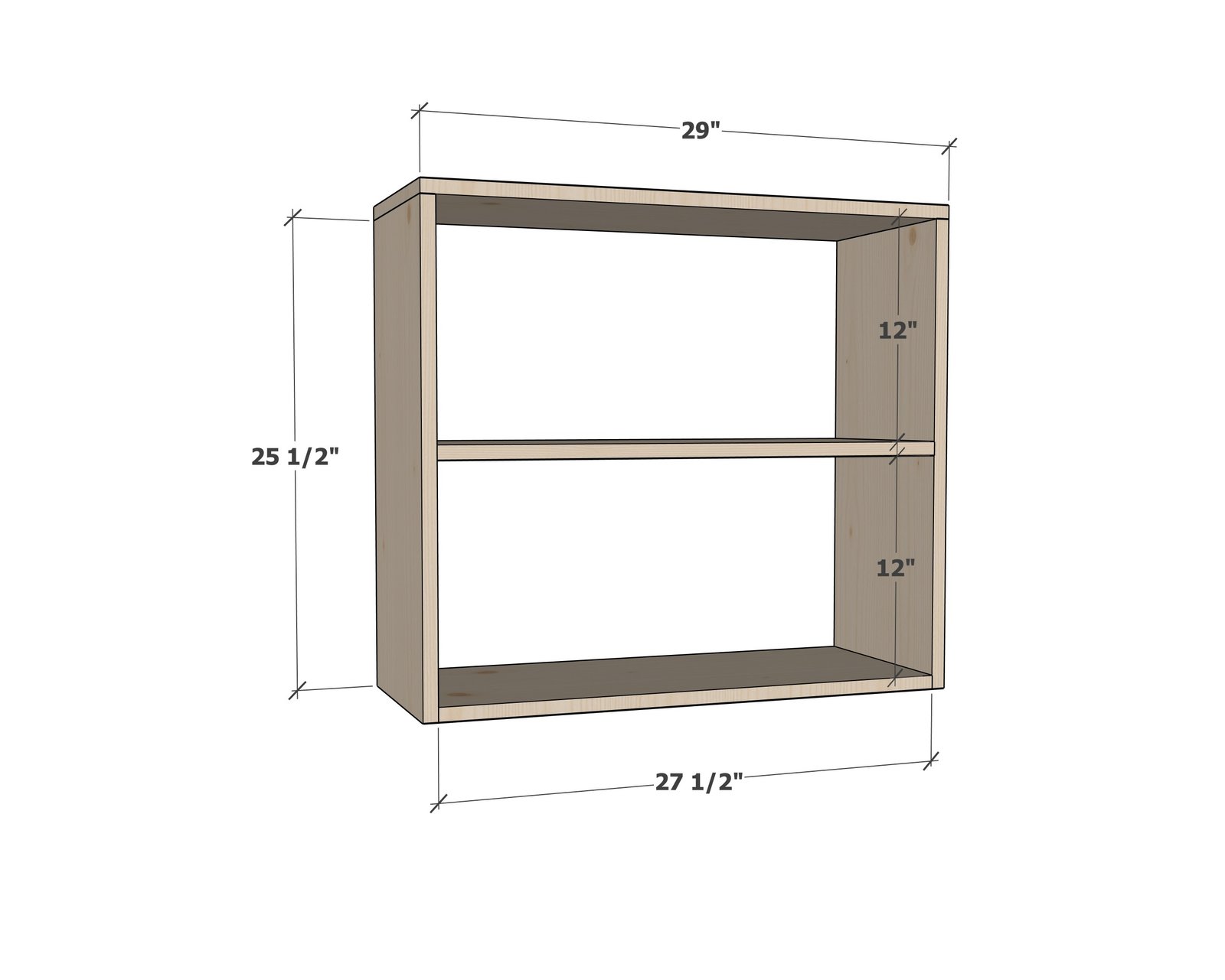 Four Cubby Hutch for the Modular Playroom Storage Wall Collection — step 1