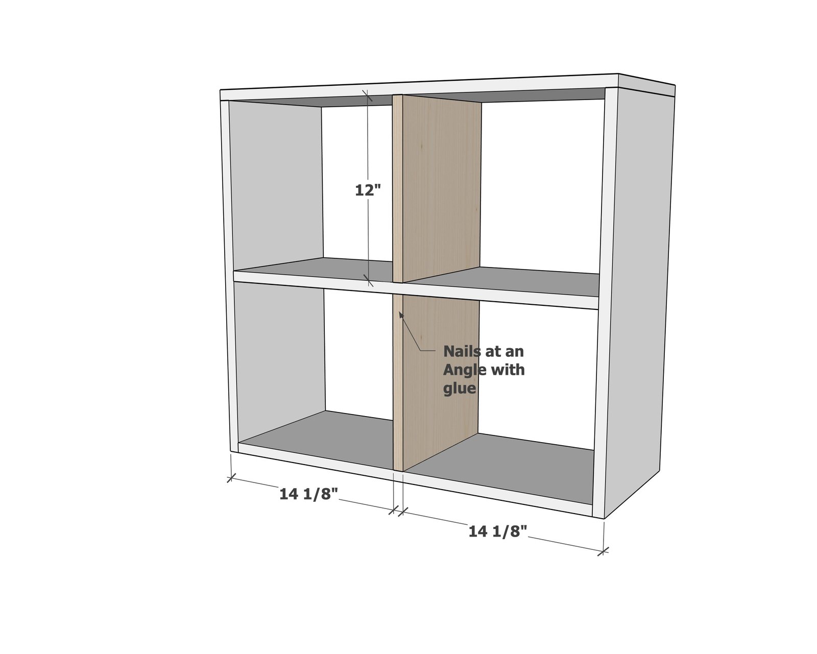 Four Cubby Hutch for the Modular Playroom Storage Wall Collection — step 2