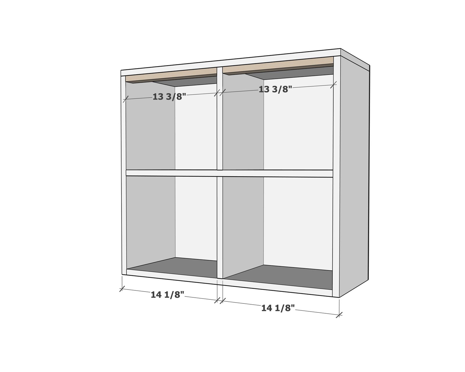 Four Cubby Hutch for the Modular Playroom Storage Wall Collection — step 4