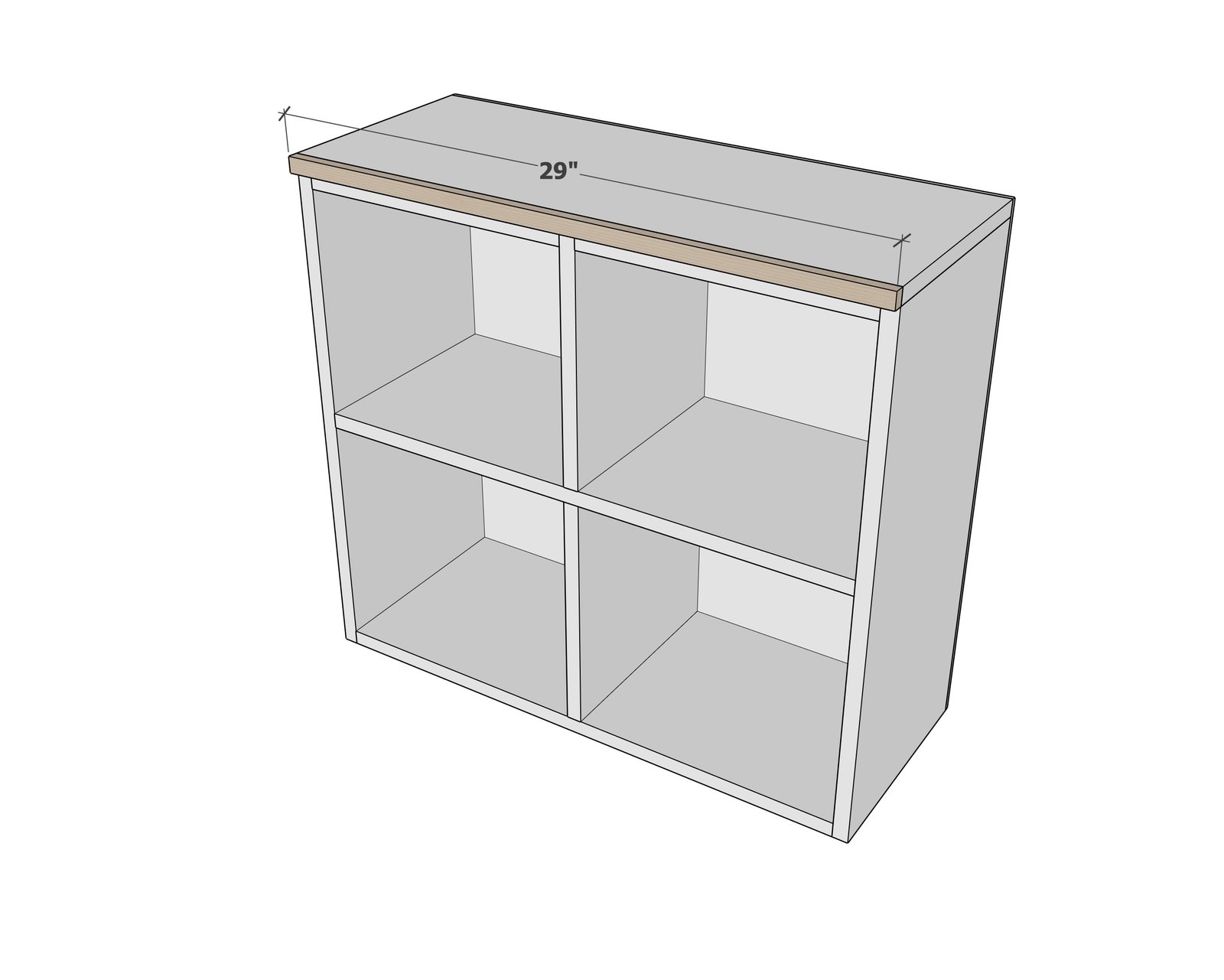 Four Cubby Hutch for the Modular Playroom Storage Wall Collection — step 5