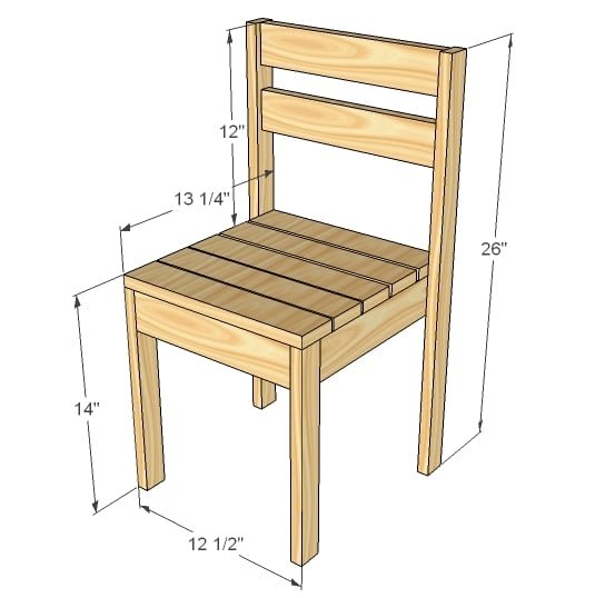Four Dollar Stackable Children’s Chairs dimension diagram 1