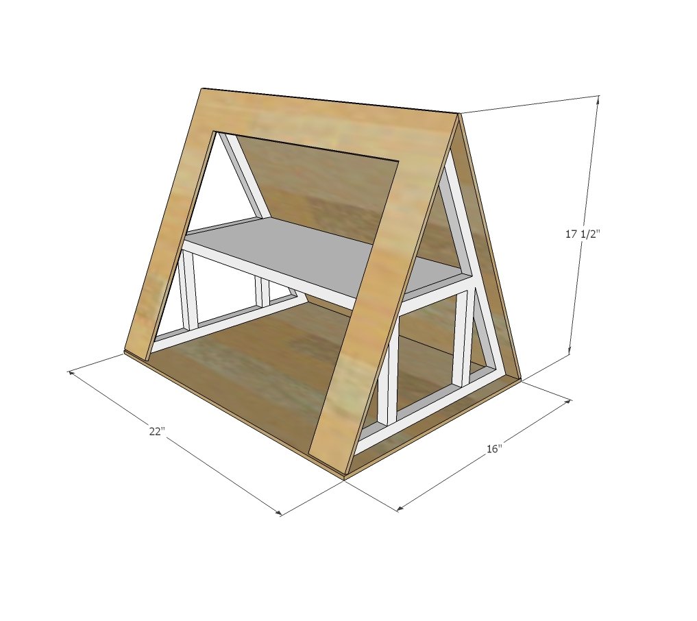 A Frame Dollhouse dimension diagram 1