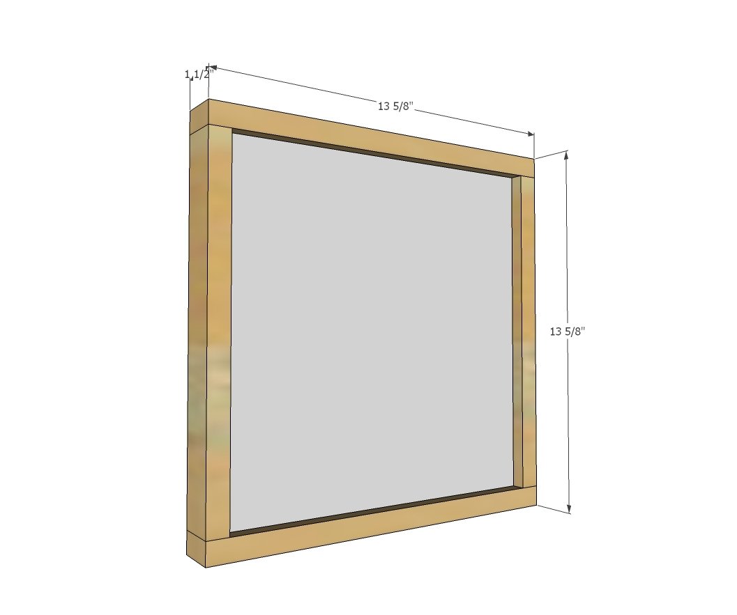 Framed Mirror Tile Wall Decor dimension diagram 1