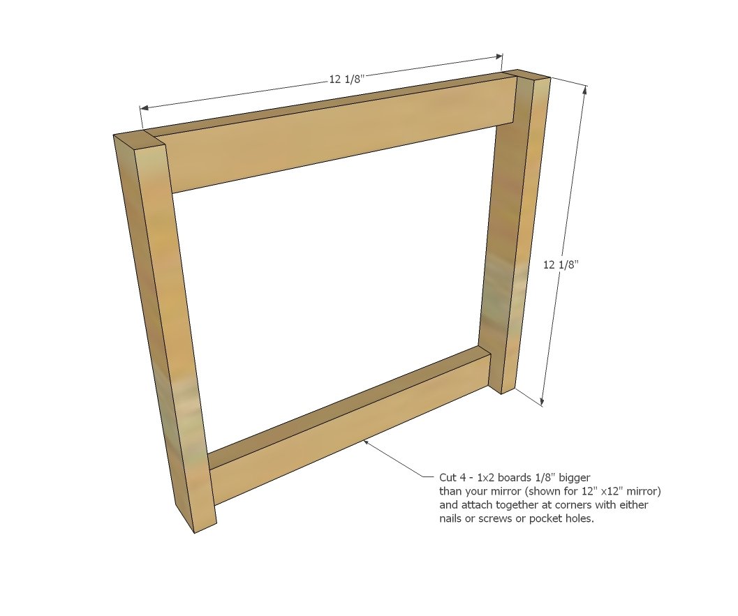 Framed Mirror Tile Wall Decor — step 1