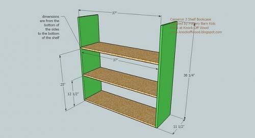Framed Three Shelf Bookshelf — step 1