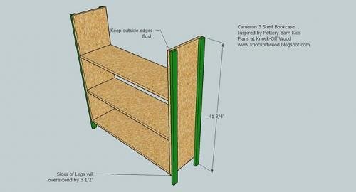 Framed Three Shelf Bookshelf — step 2