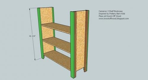 Framed Three Shelf Bookshelf — step 3