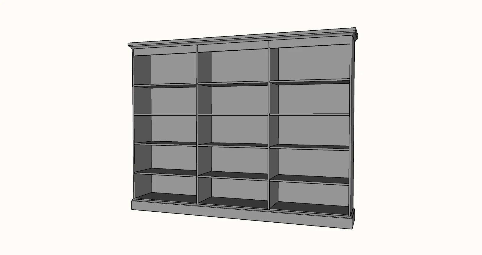 Frameless Bookshelf dimension diagram 1