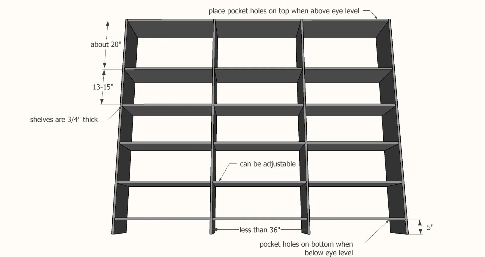 Frameless Bookshelf — step 1