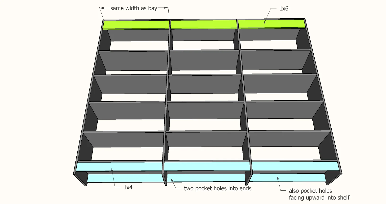Frameless Bookshelf — step 2