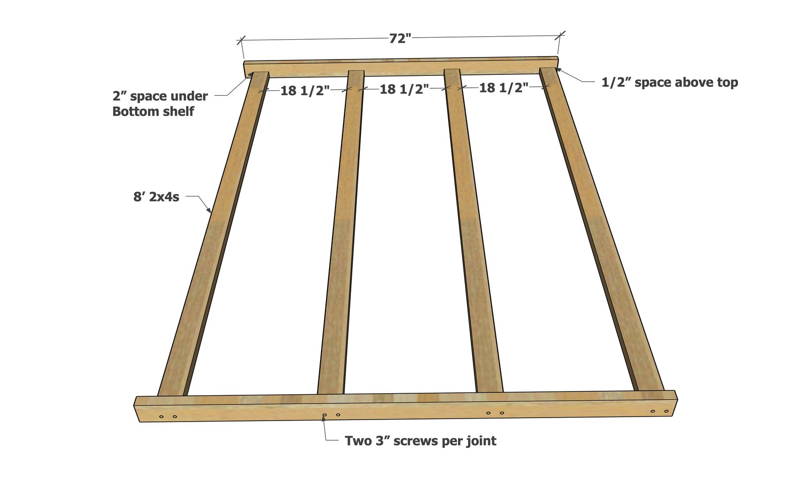 8-Foot Garage Shelving — step 1