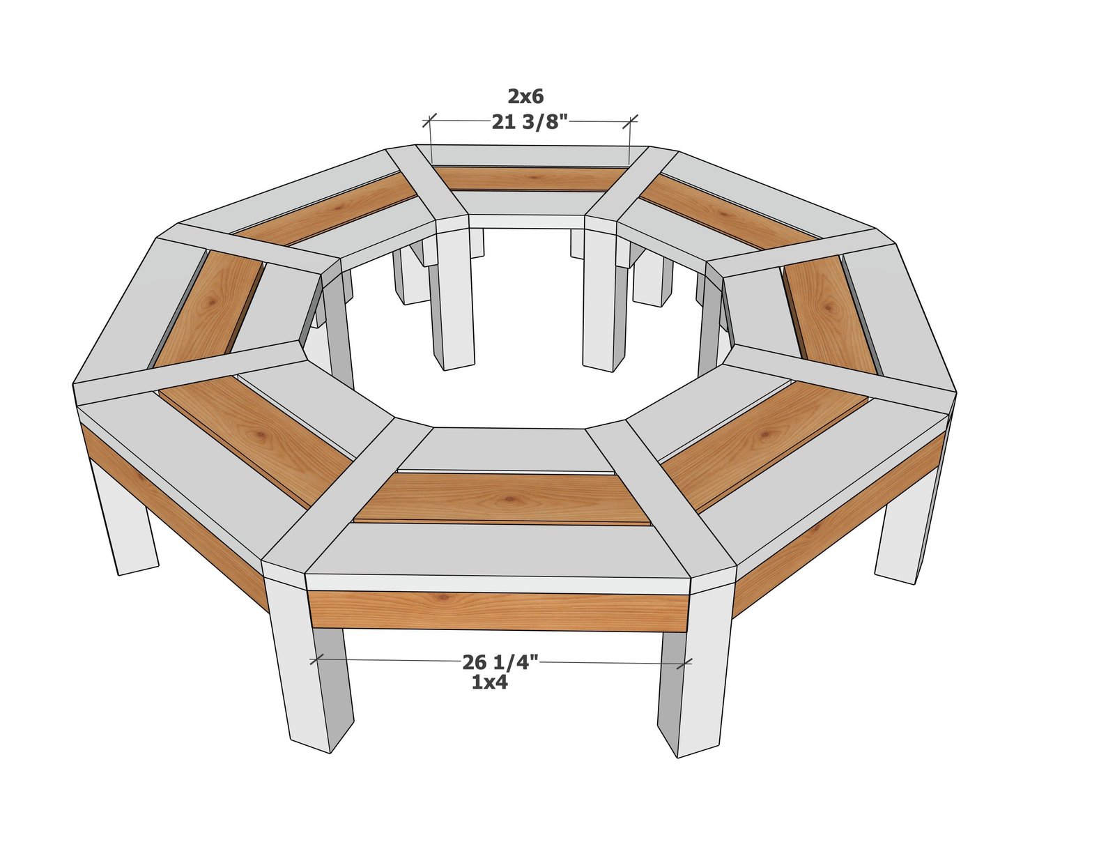 Around-the-Tree Bench — step 5
