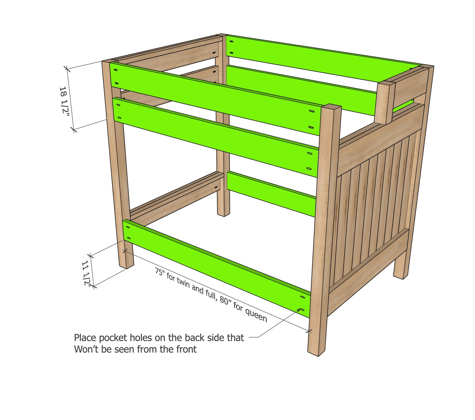 Heavy-Duty Bunk Bed Plans (Twin, Full, or Queen Sizes) — step 6