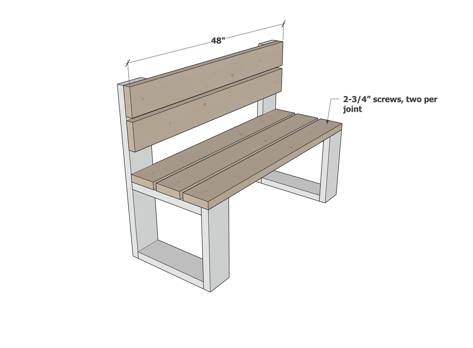 Modern Bench — step 2