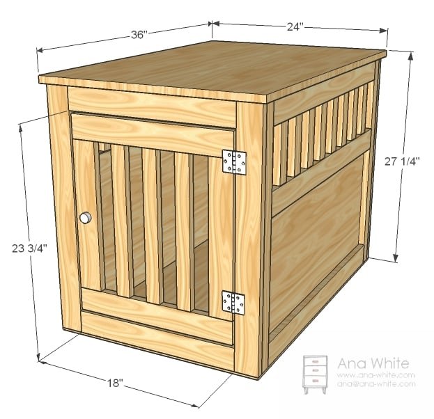 Pet Kennel End Table Plans | Step‑by‑Step + Photos dimension diagram 1