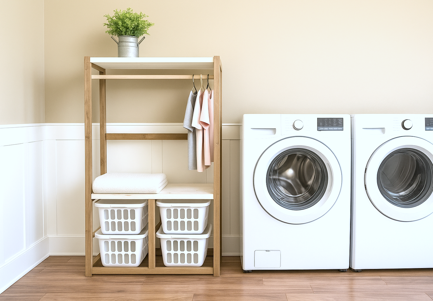 Freestanding Laundry Basket Closet