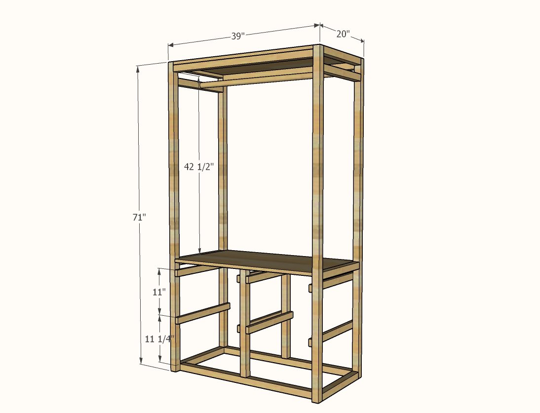Freestanding Laundry Basket Closet dimension diagram 1