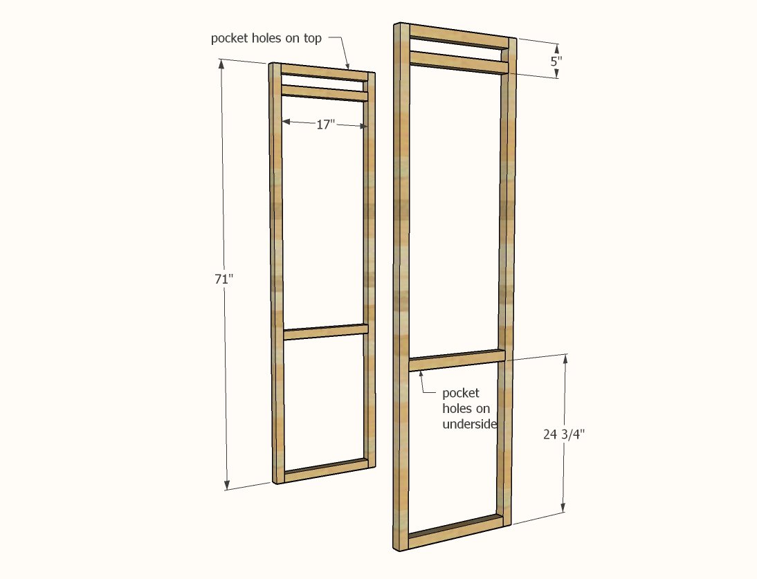 Freestanding Laundry Basket Closet — step 1