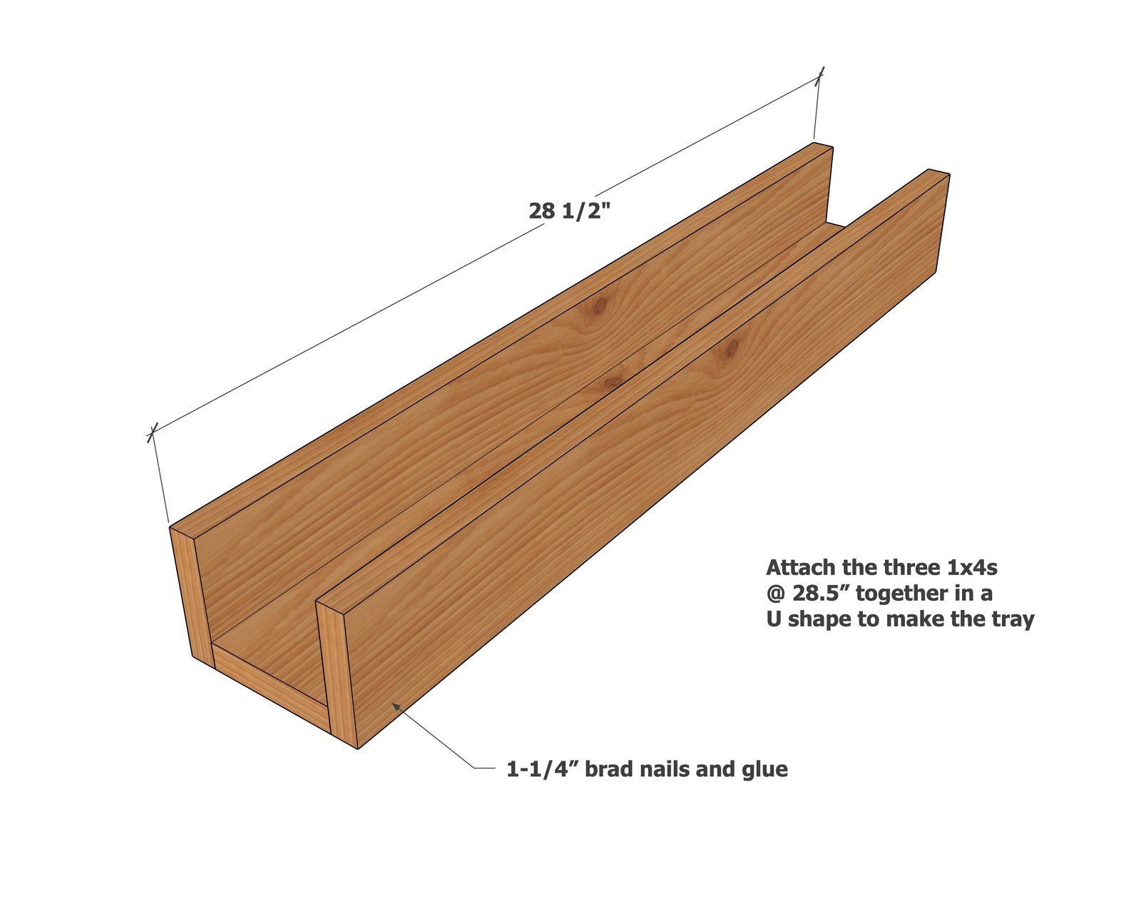 Furring Strip Linear Box for Decor, Organization, Centerpiece Display — step 1