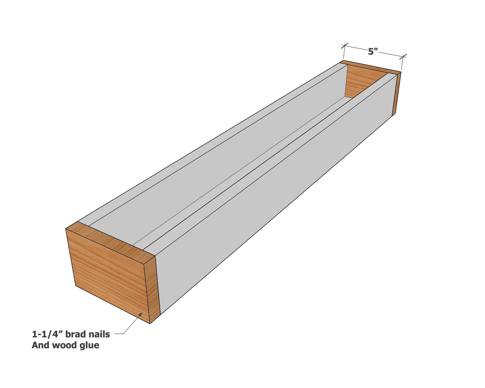 Furring Strip Linear Box for Decor, Organization, Centerpiece Display — step 2