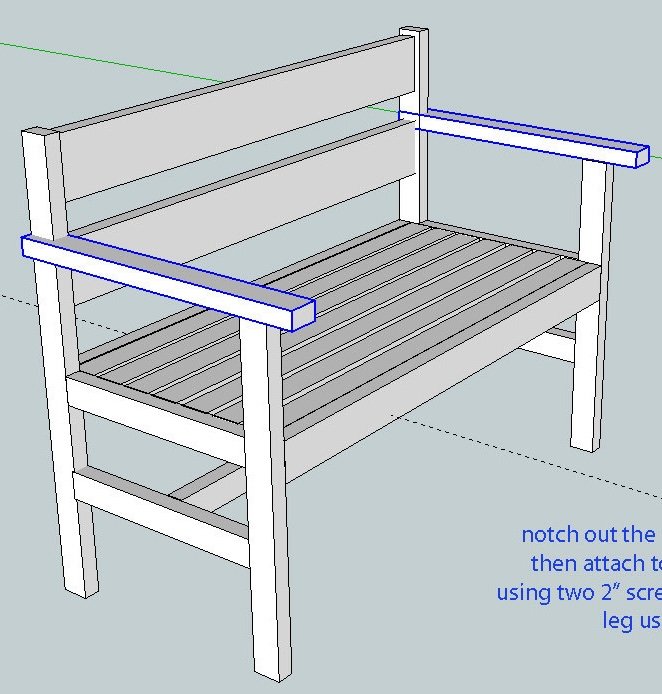 Garden Bench dimension diagram 1
