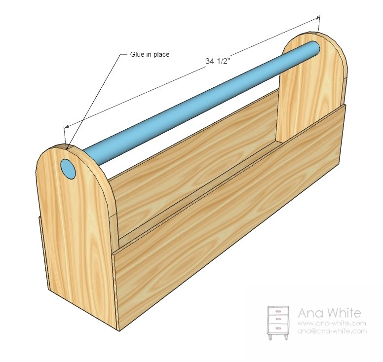 Gift Wrap Organizer Toolbox dimension diagram 1