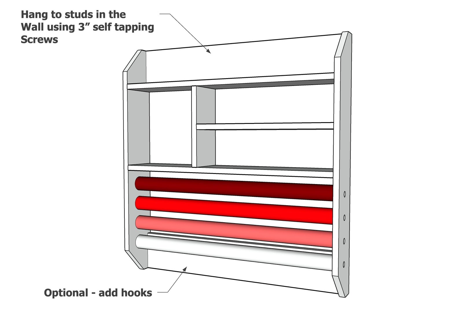 Gift Wrapping Station Wall Shelf Organizer — step 6