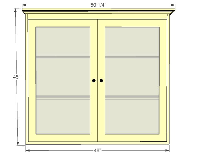 Grant Secretary Top Hutch with Doors dimension diagram 1