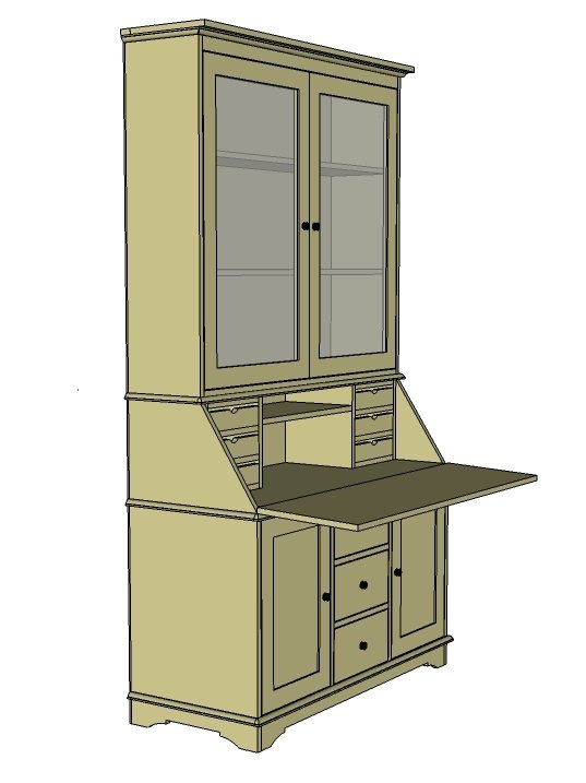 Grant Secretary Top Hutch with Doors — step 9