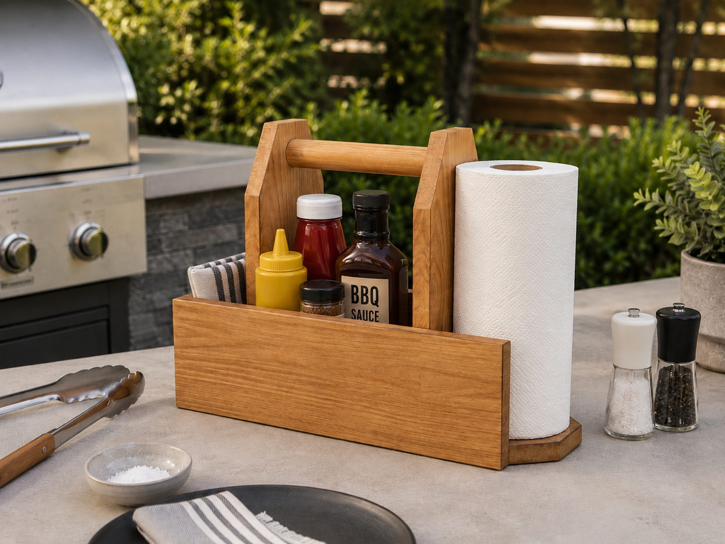 Grill Caddy with Paper Towel Holder