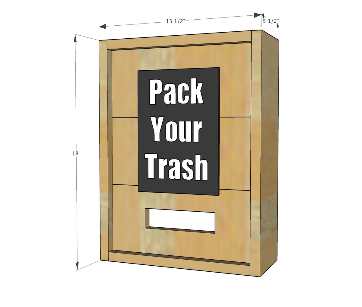 Grocery Bag Dispenser Holder dimension diagram 1