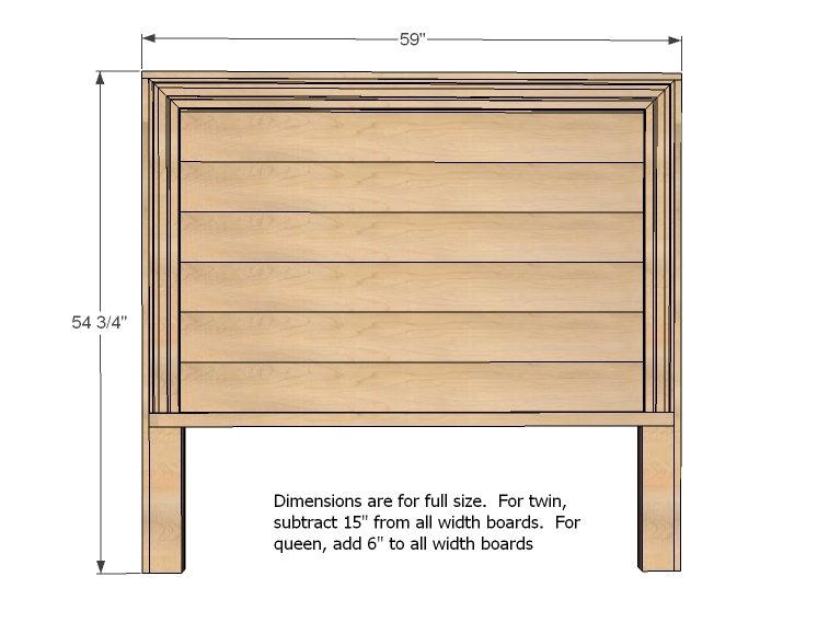 Hailey Planked Headboard dimension diagram 1