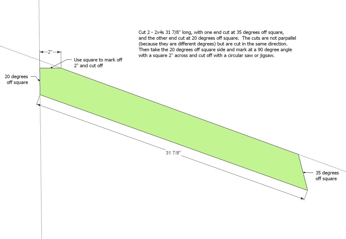 Heavy Duty Adirondack Chair Plans with Back Leg and Footstool — step 1