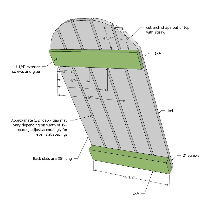 Heavy Duty Adirondack Chair Plans with Back Leg and Footstool — step 7