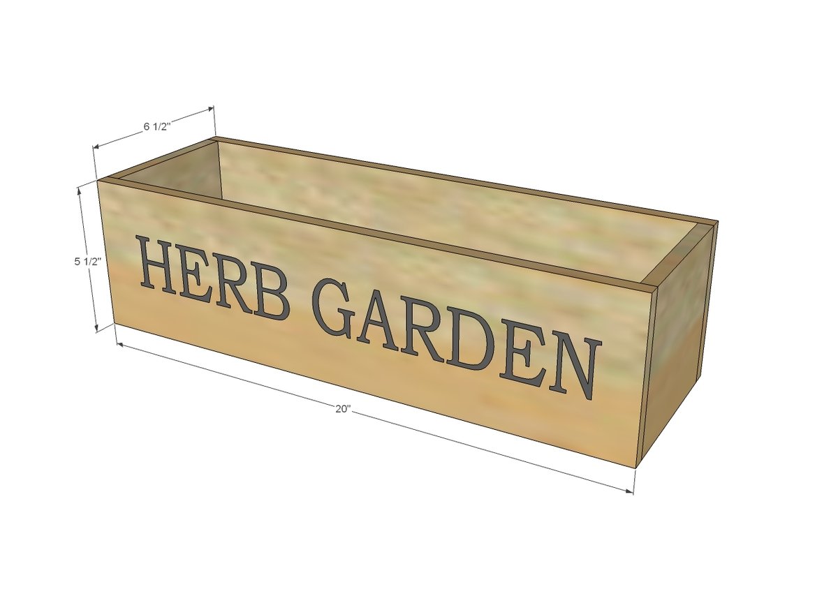 Herb Garden Planter from Cedar Fence Pickets dimension diagram 1