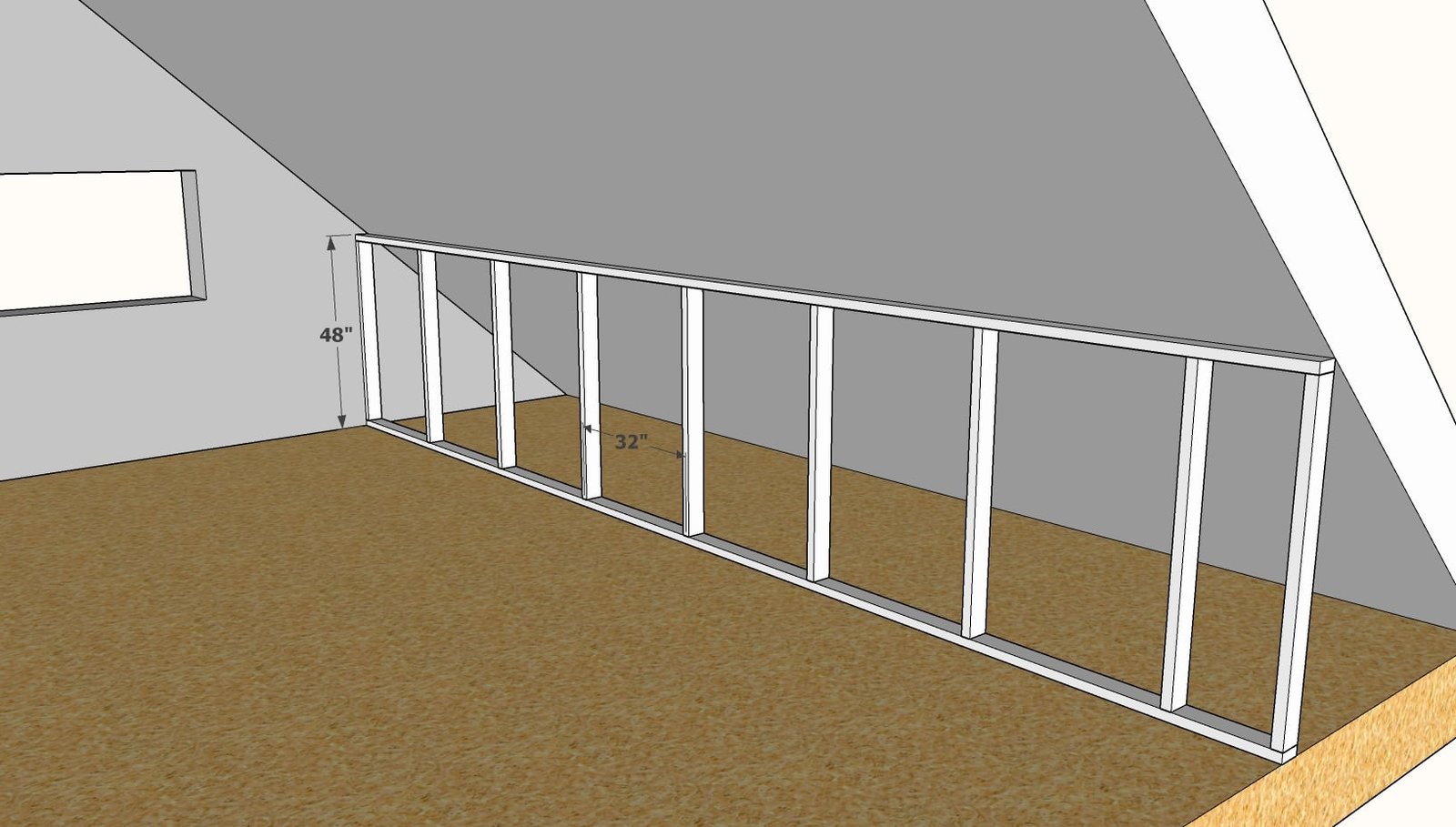 Hidden Door Knee Wall — step 1