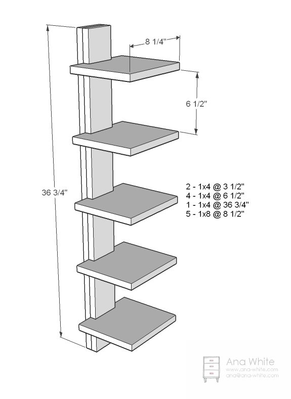 High Rise Shelf dimension diagram 1